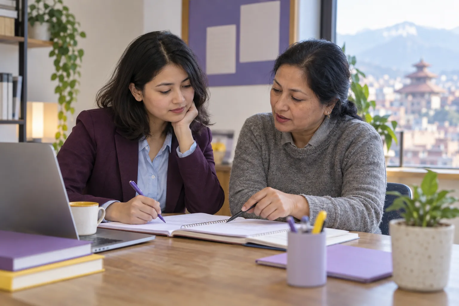 GMAT tutor helping a learner review probability notes
