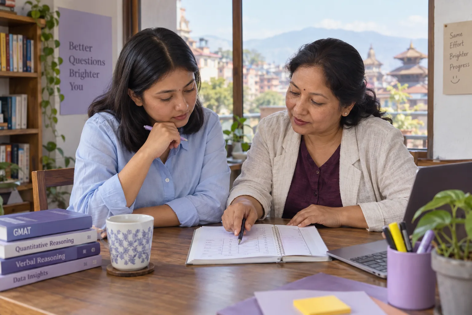 GMAT tutor reviewing a multipart practice problem with a student