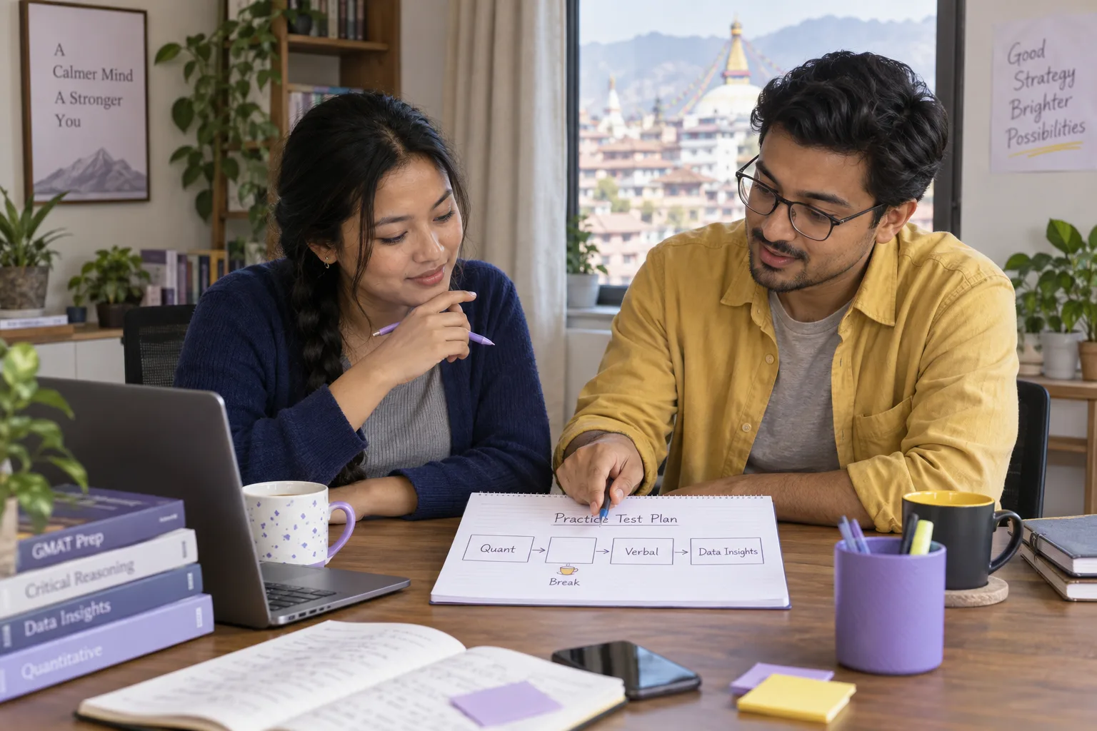 GMAT learner and tutor discussing section order and break strategy