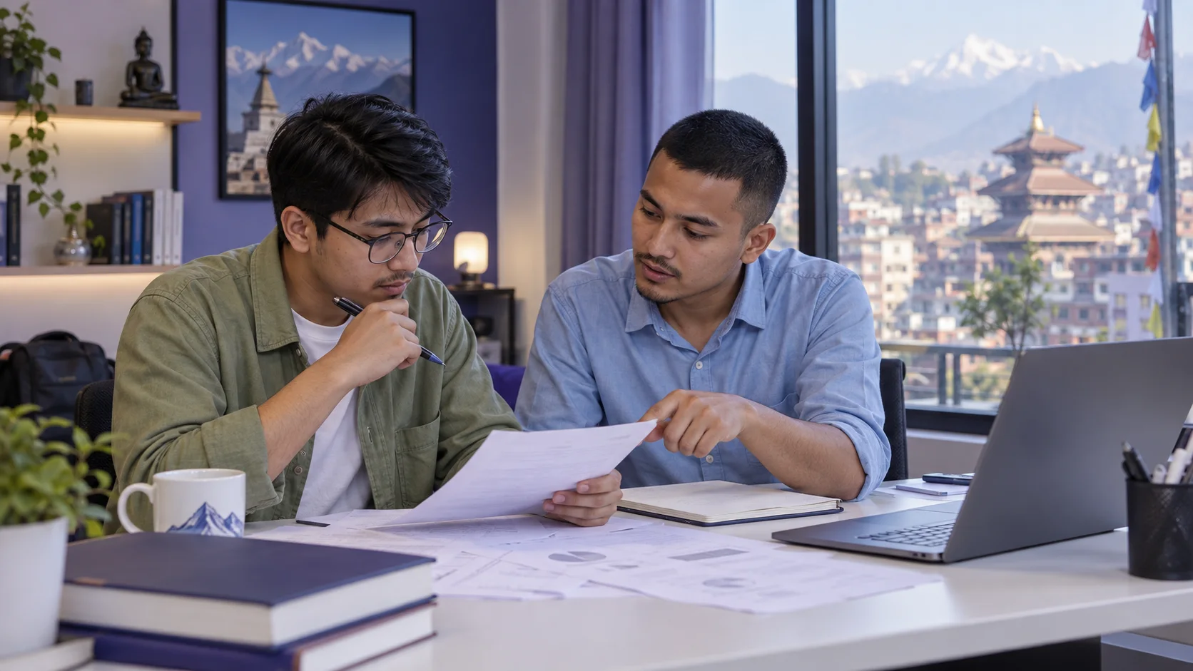 Two Nepali GRE students review advanced mock-test errors and timing notes.