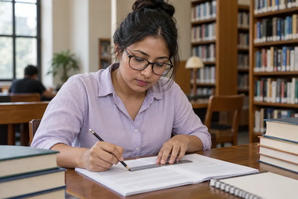 Nepali GRE student locates supporting details in a reading passage.