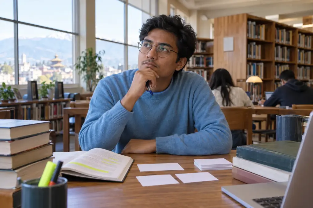 GRE student studies logical clues for a single-blank text completion question.