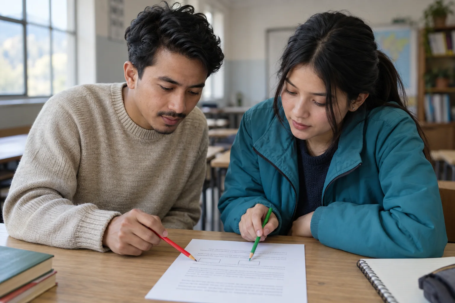 Tutor and student compare constraints for a GRE double-blank text completion question.