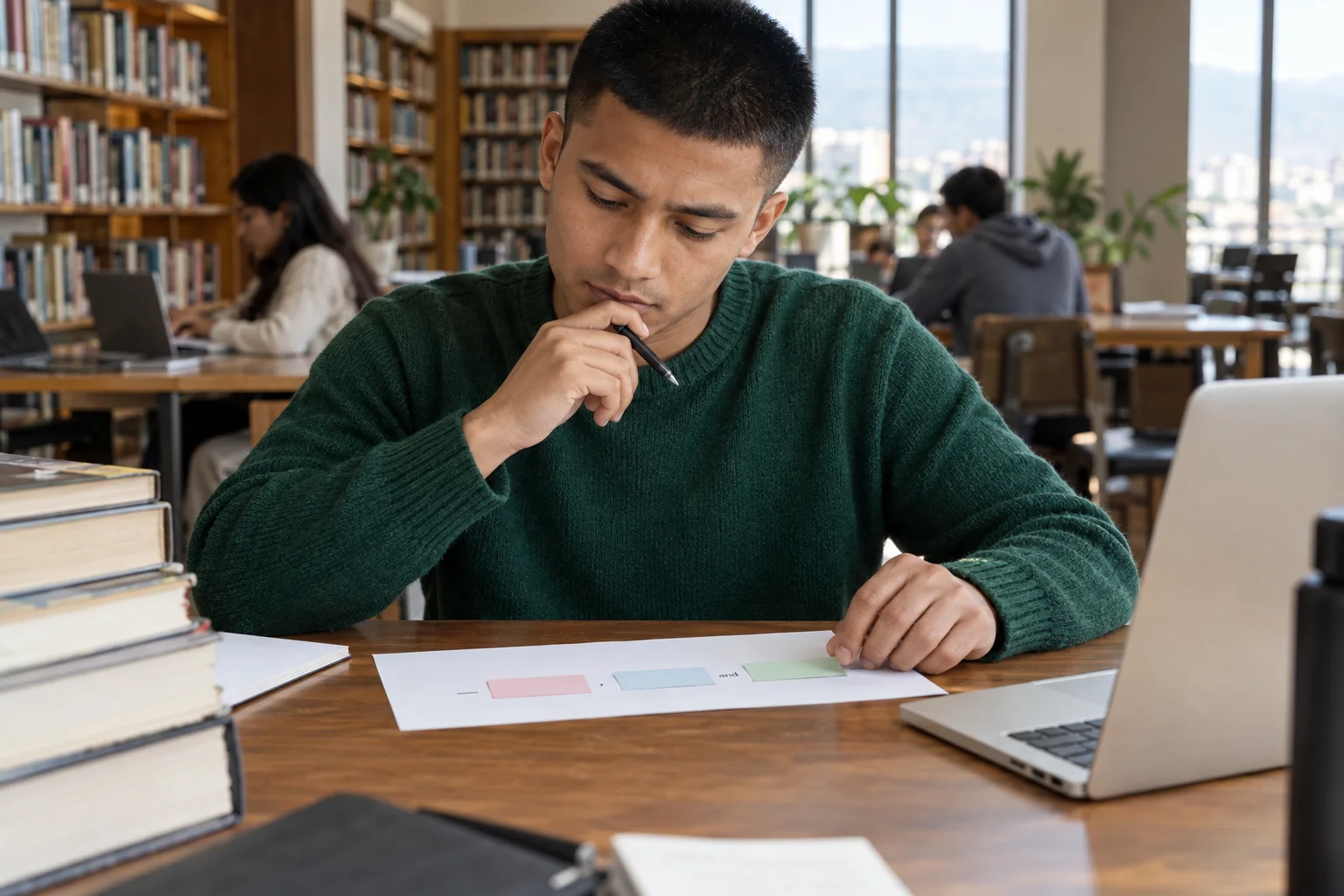 Nepali GRE student works through three linked blanks in a text completion passage.