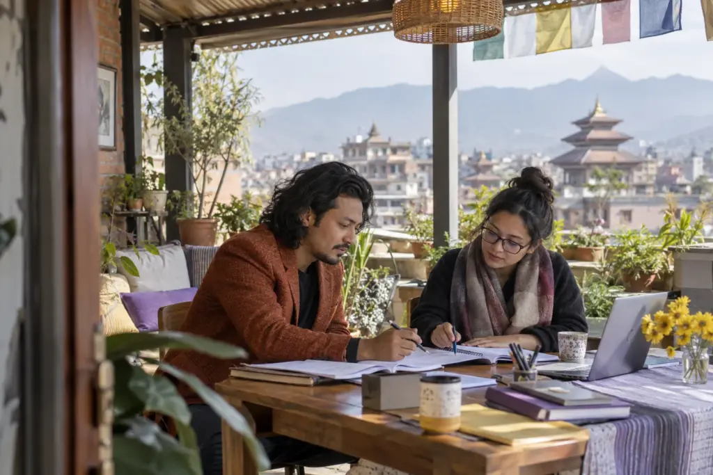 IELTS learner reviews remark and Enquiry on Results notes on a terrace
