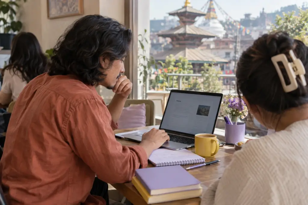 Nepali learner and mentor discuss an IELTS mock test preparation plan