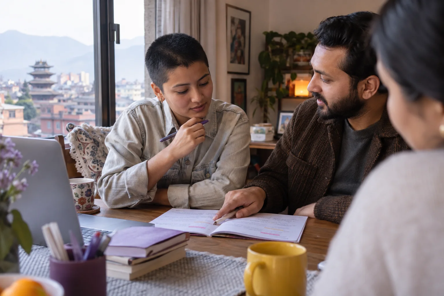 Student checks IELTS score validity planning notes at home