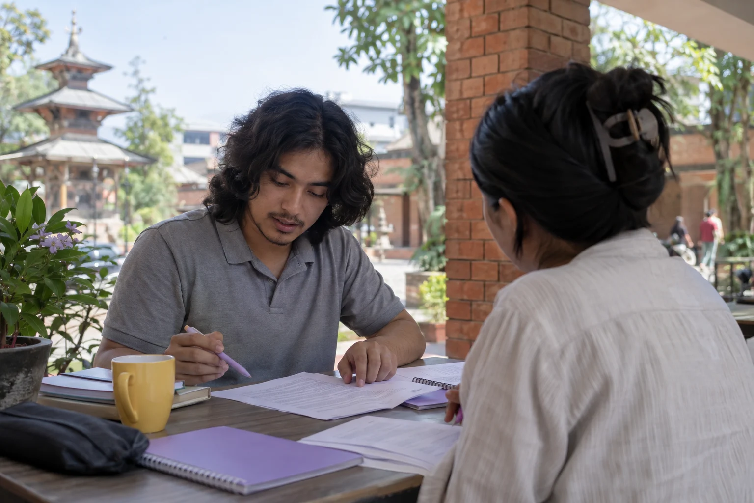 IELTS learner works on sentence completion and short answers from a passage