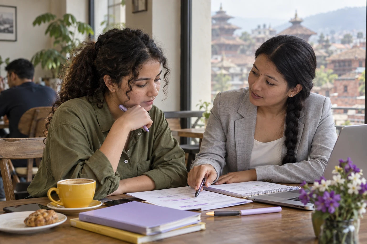 IELTS tutor and student review multiple choice reading evidence