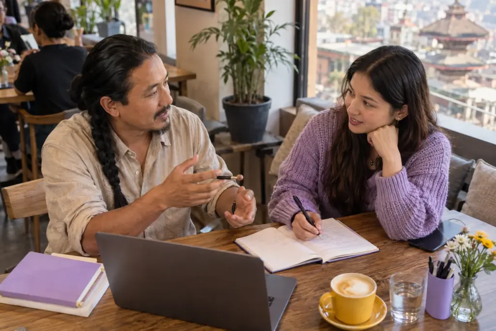 IELTS learner develops an opinion during Speaking Part 3 practice
