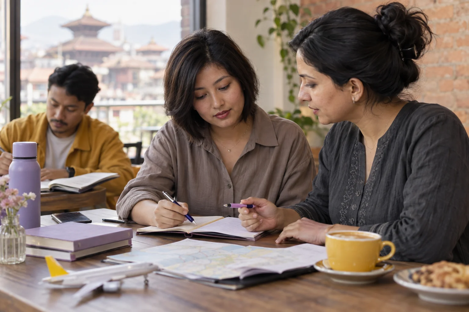 IELTS General Training Canada pathway study session with a learner and notes