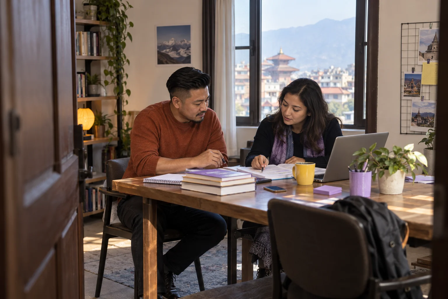 IELTS General Training Australia pathway study session with a learner and notes