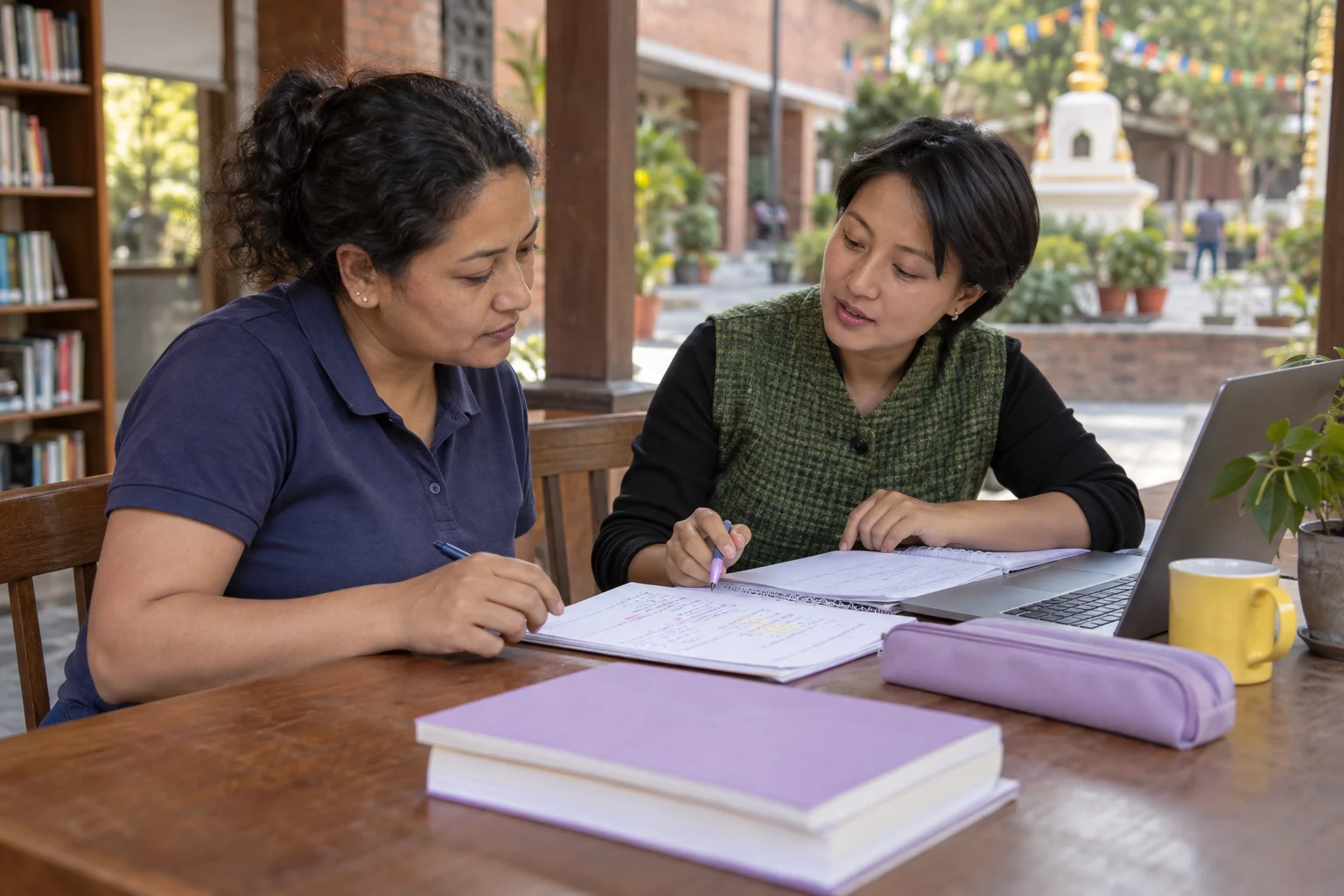 IELTS General Training eight-week study plan study session with a learner and notes
