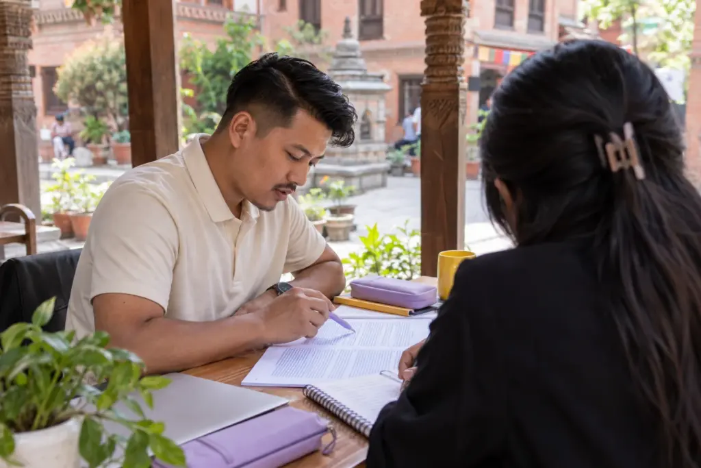 IELTS for UKVI Academic Reading practice with annotated passage and learner