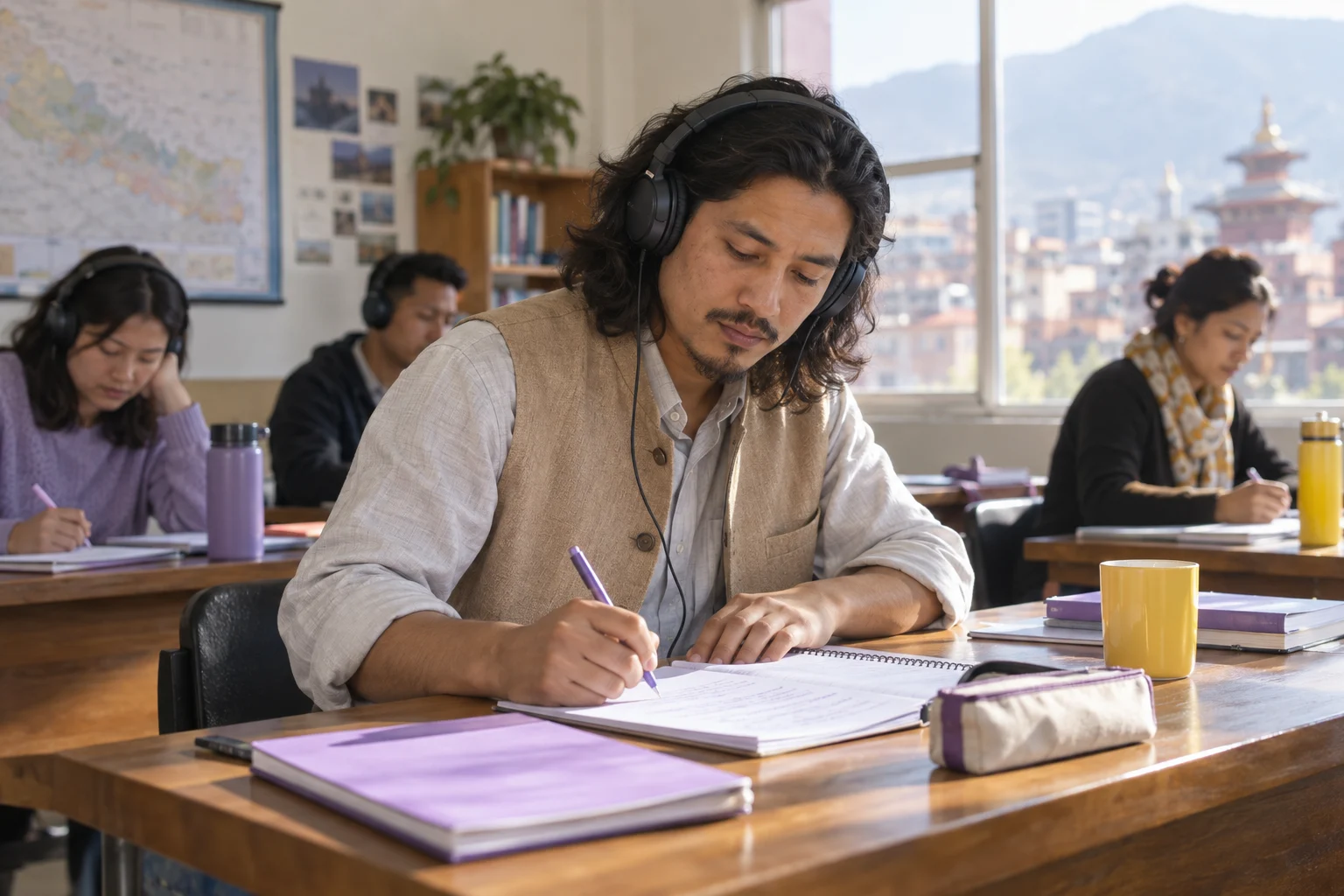 IELTS for UKVI Academic Listening practice with headphones and error log