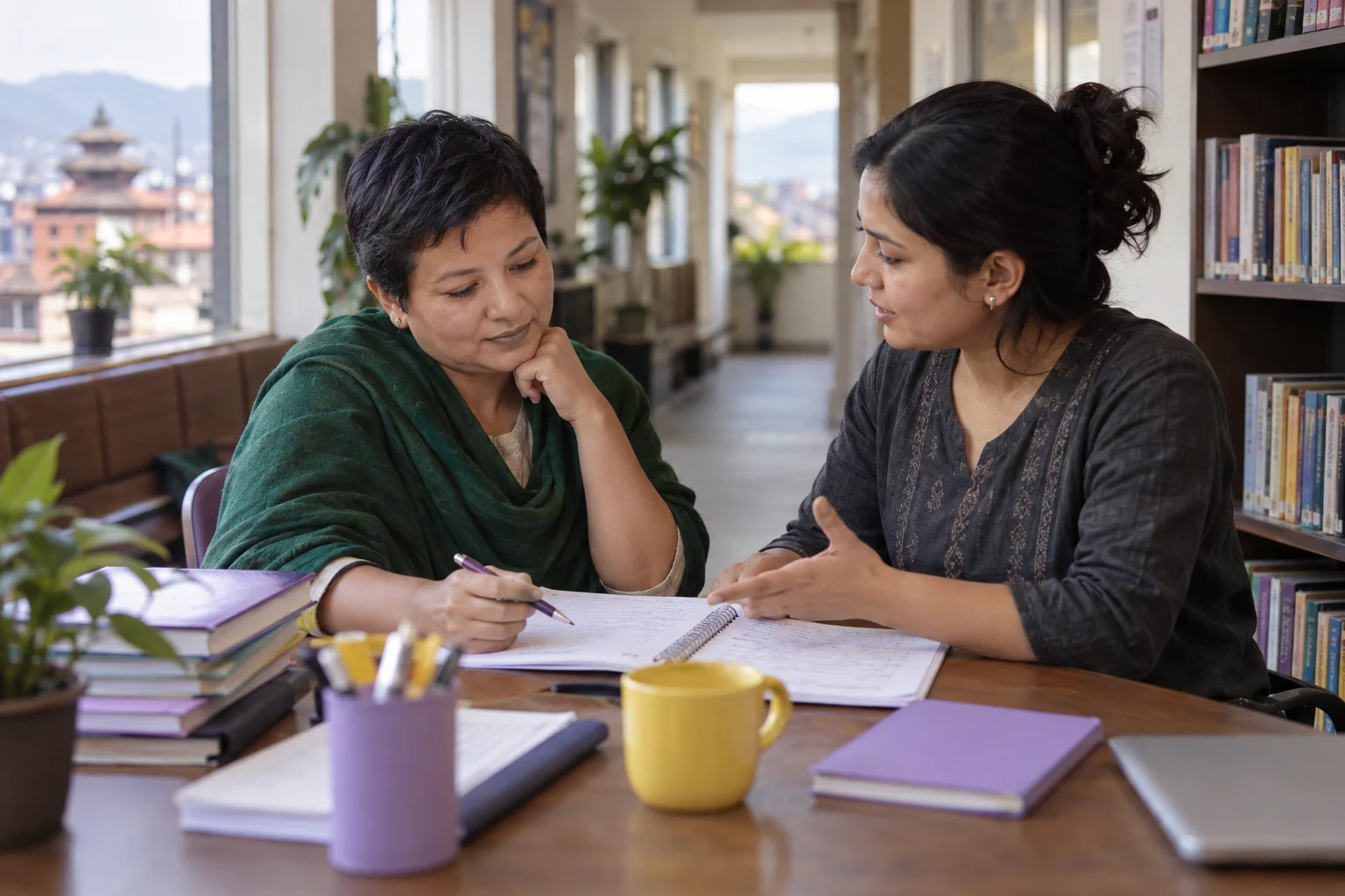 IELTS UKVI General Training Listening — learner reviewing notes after a listening exercise