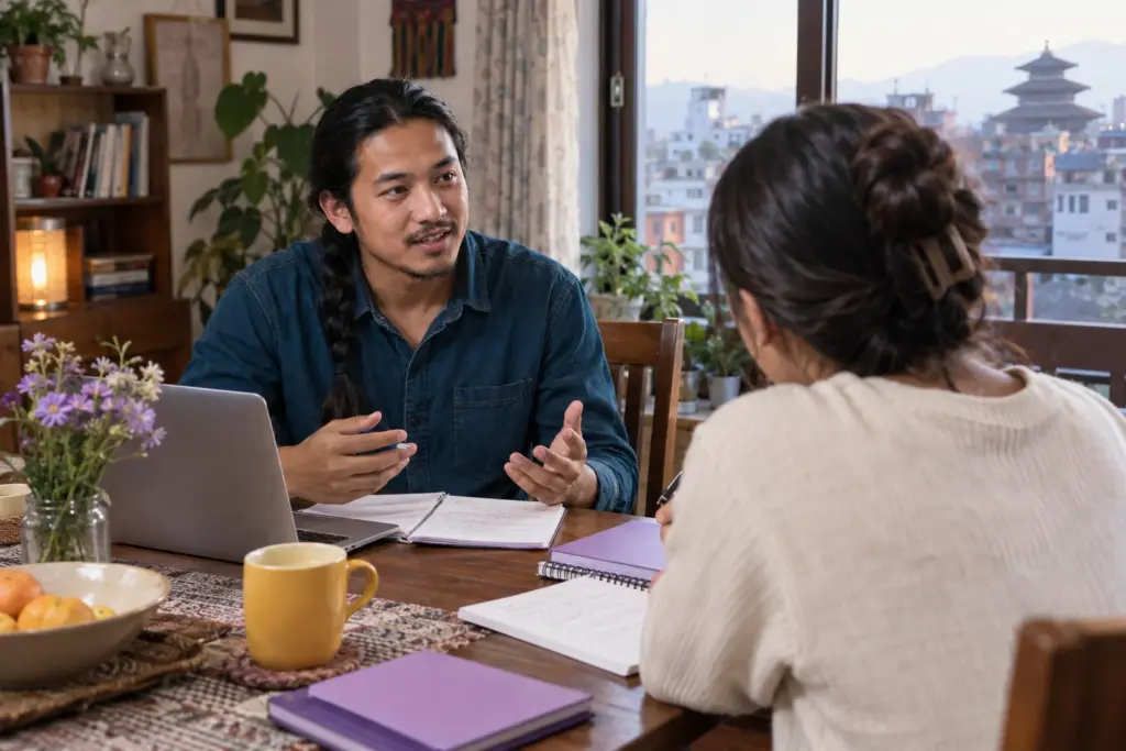 IELTS UKVI General Training Speaking — tutor and learner practising a speaking conversation