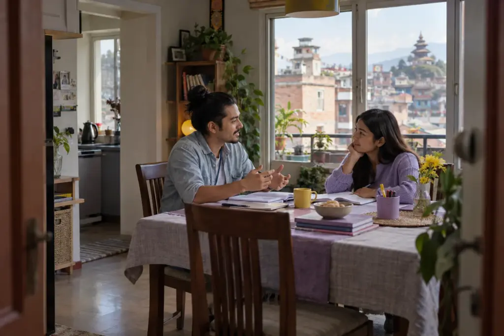 IELTS Life Skills A1 A1, A2 and B1 level choice — tutor and learner practising an everyday conversation