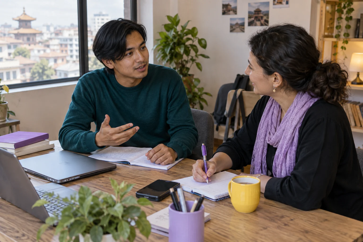 IELTS Life Skills A1 personal details questions — tutor and learner practising an everyday conversation