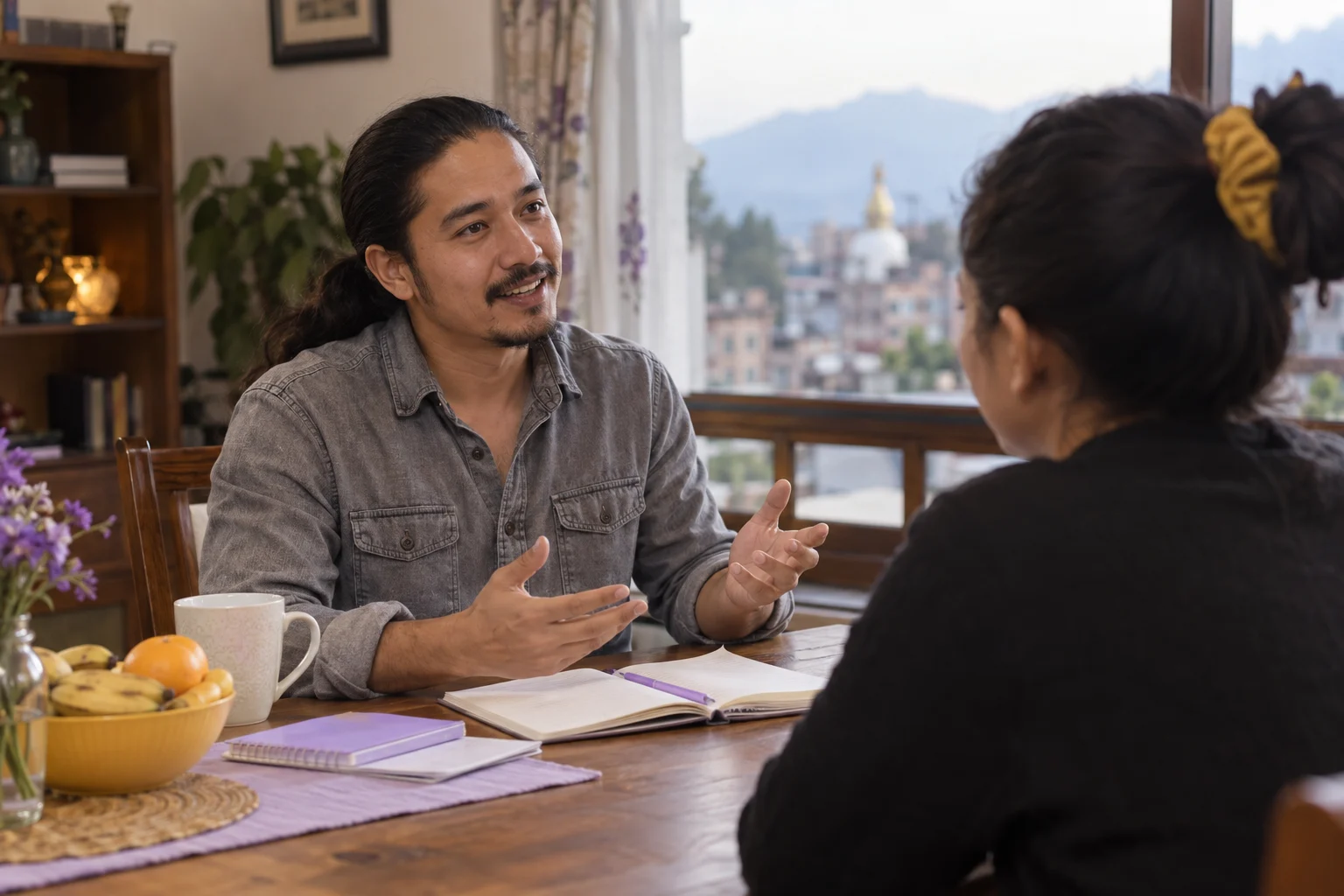 IELTS Life Skills A1 test-taker interaction — tutor and learner practising an everyday conversation