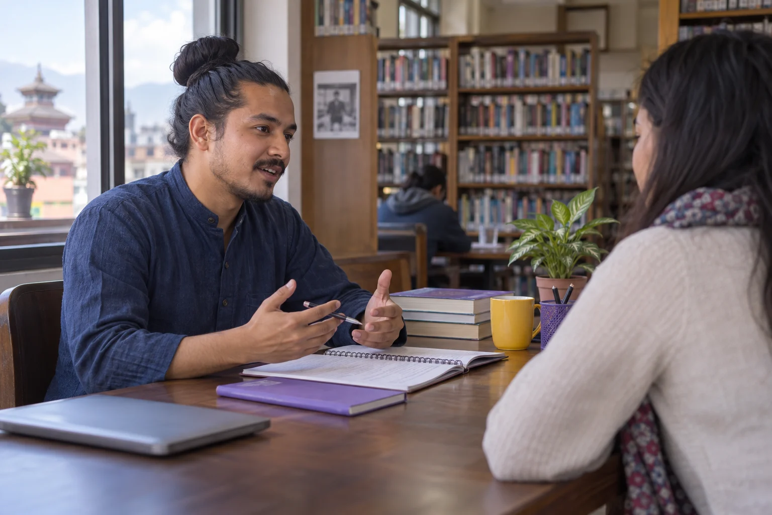 IELTS Life Skills B1 fluency and pronunciation practice — tutor and learner practising an everyday conversation
