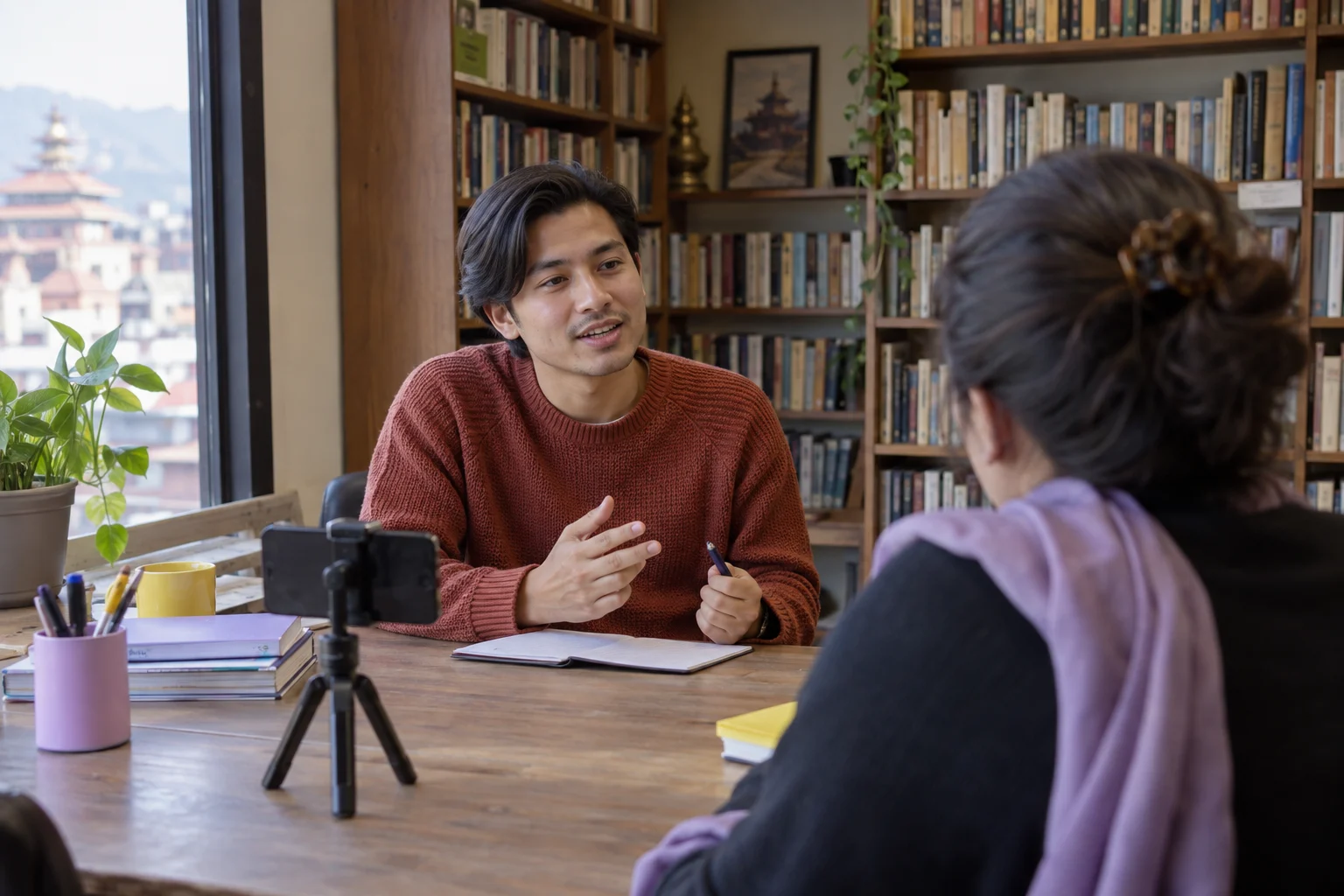 IELTS Life Skills B1 home mock-test review — tutor and learner practising an everyday conversation
