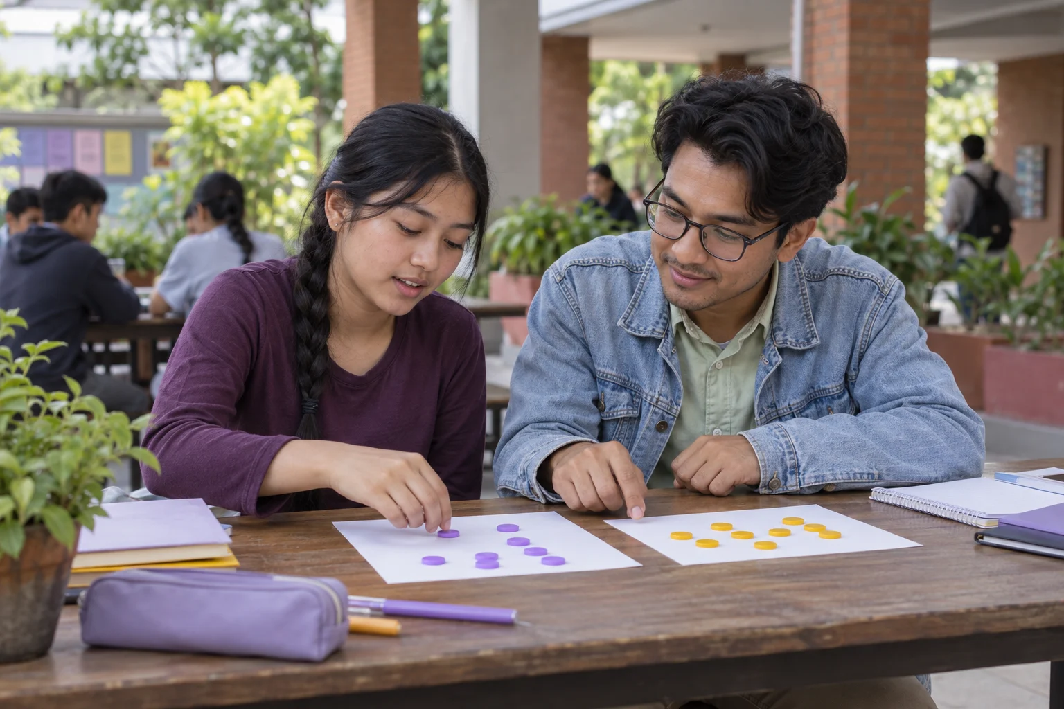 SAT study scene with a teenager working through one-variable data concepts