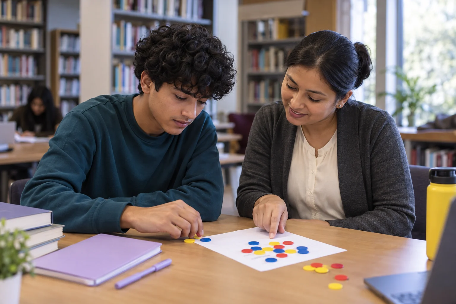 SAT study scene with a teenager working through probability concepts