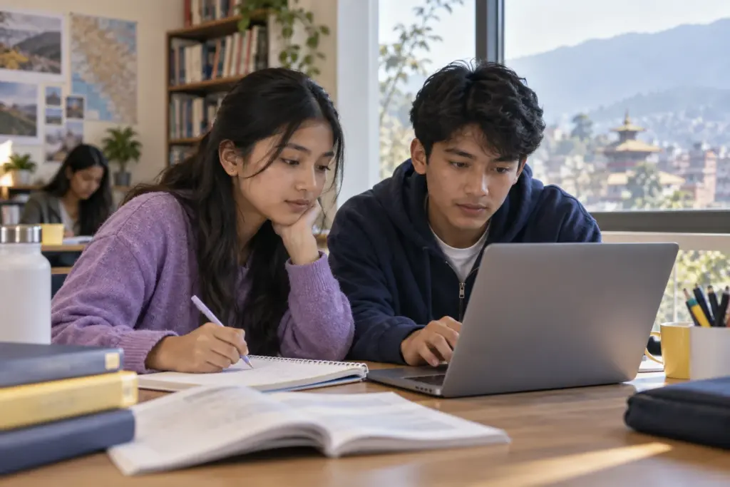SAT student checks a student-produced response on a laptop