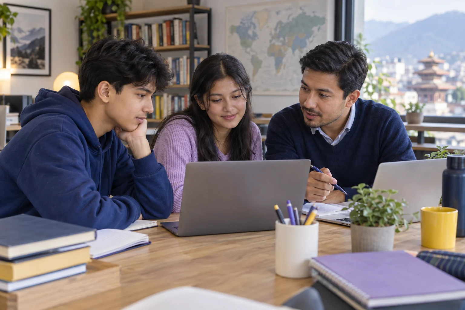 SAT students organise adaptive test modules and study notes