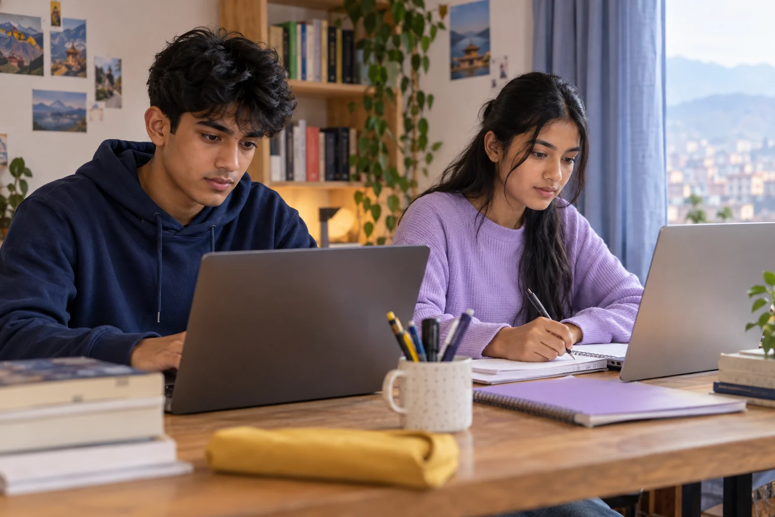 Nepali teen uses an online lesson for SAT practice