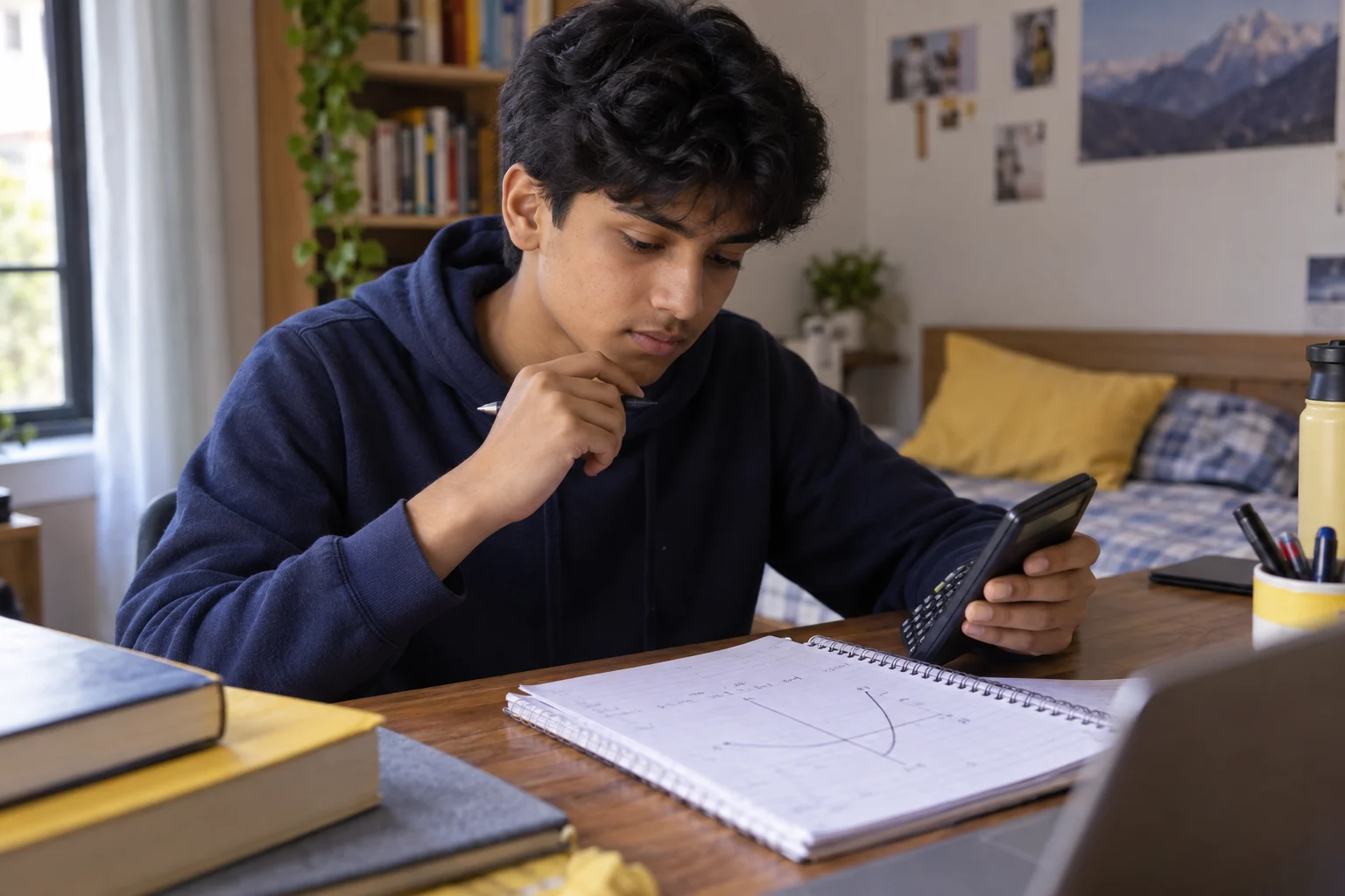 Teen learners review SAT calculator use with a tutor
