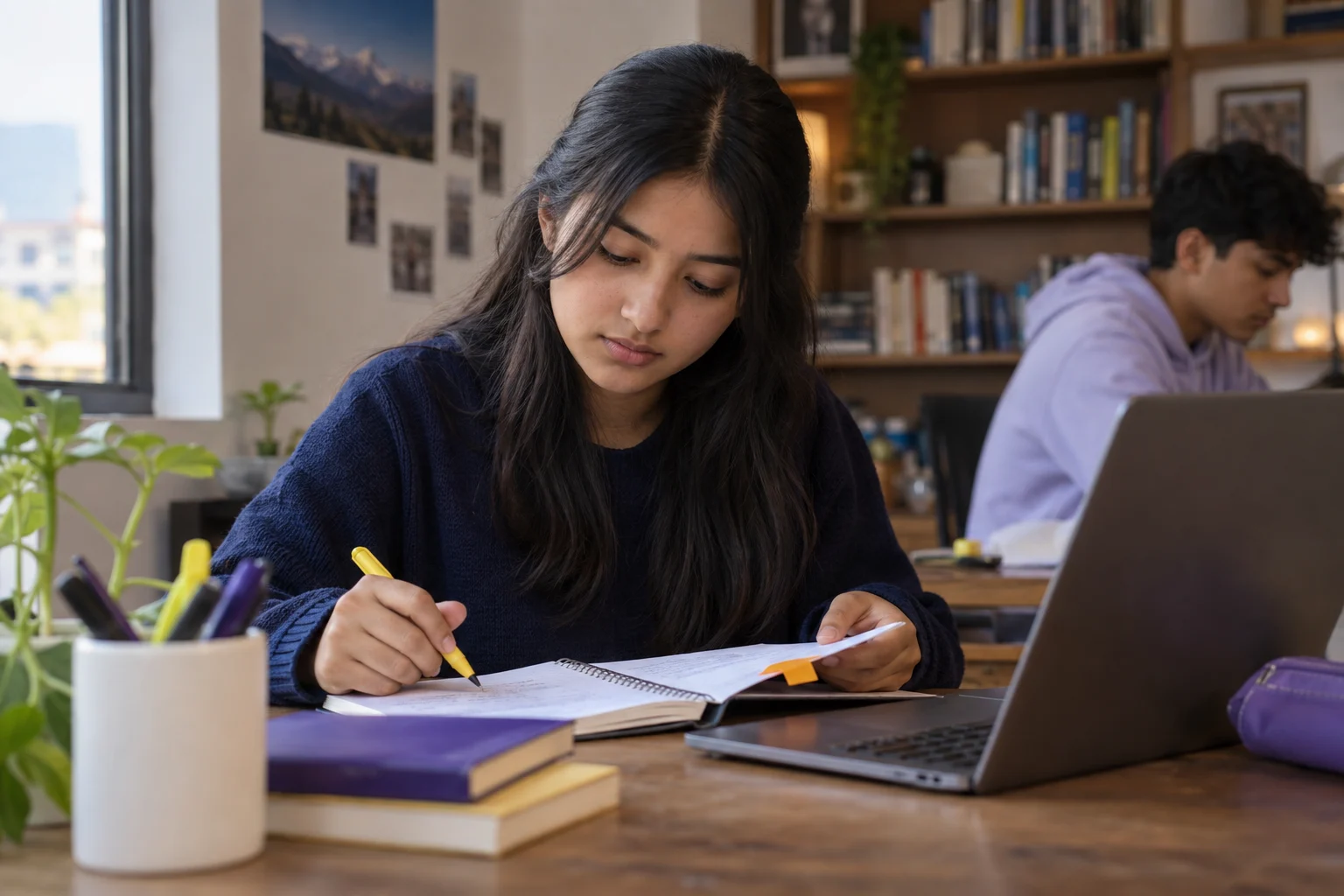 Teen learner practises digital SAT navigation and math tools