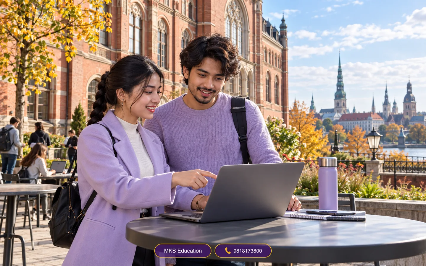 Nepali students planning to study in Latvia — illustrative MKS Education campus scene