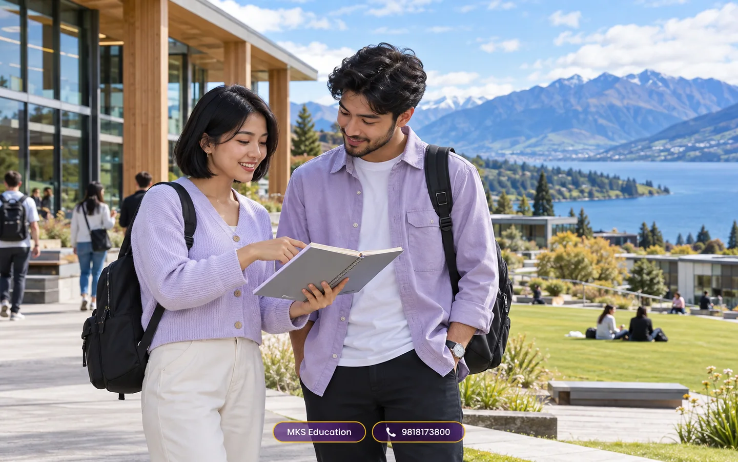 Nepali students planning to study in New Zealand — illustrative MKS Education campus scene